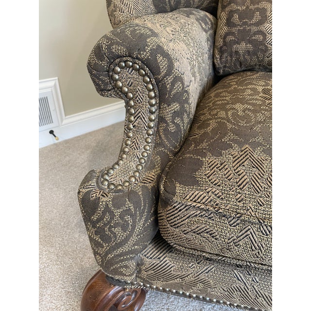 Brown Ferguson Copeland Custom Wing Back Chair For Sale - Image 8 of 13