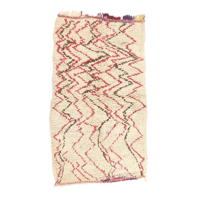 Vintage Azilal Moroccan Rug, 03'09 X 06'11 For Sale