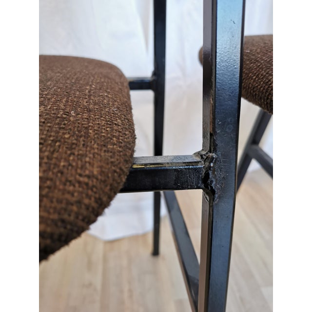 Black Vintage Dining Chairs with Brown Fabric from Stol Kamnik, 1970s, Set of 4 For Sale - Image 8 of 18
