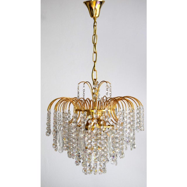 Hollywood Regency Crystal Waterfall Chandelier from Swarovski, 1980s For Sale - Image 10 of 10