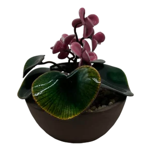 Petite Bovano of Cheshire Enamel Floral Decorative Planter Cyclamen Persicum