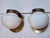 Brass Pair Vintage Art Deco Light Old Lamp Wall Sconces Fixture Brass & Milk Glass Shade Lamp Ship Light For Sale - Image 8 of 8
