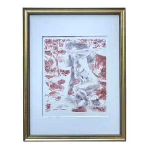 Vintage Expressionist Figurative Lithograph Female Nude by Cathal Brendan O'Toole