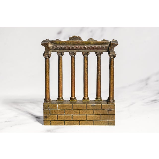 Amazing Miniature 19th Century Antique Grand Tour Bronze Temple of Saturn Statue Sculpture Roman Forum Neoclassical Home Decor For Sale - Image 9 of 12