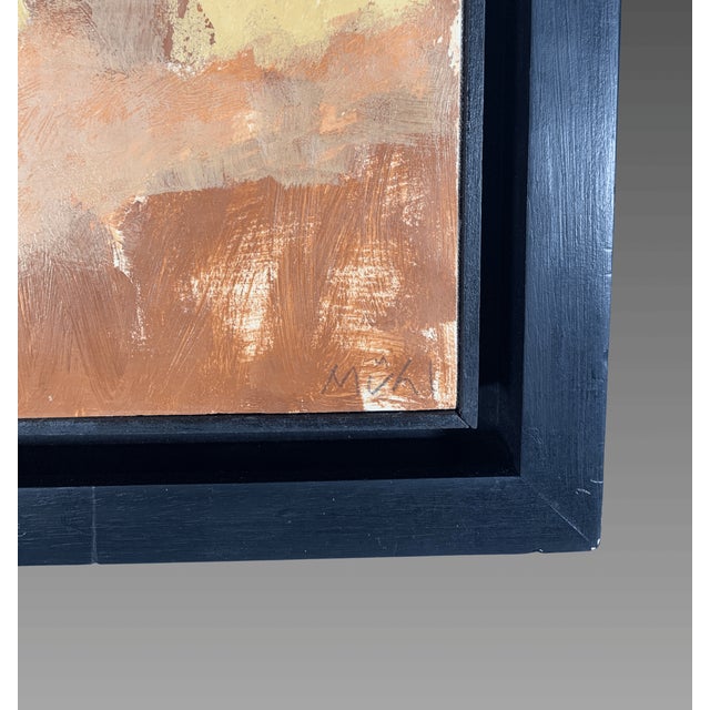 Roger MUHL (1929-2008) Landscape of a Harvested Field with Haystacks Oil on canvas Signed in the lower right corner...