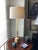 This lamp stands proudly at 39.5 inches. It’s a vintage type lamp with an attractive linen, drum shade, and a cord switch....