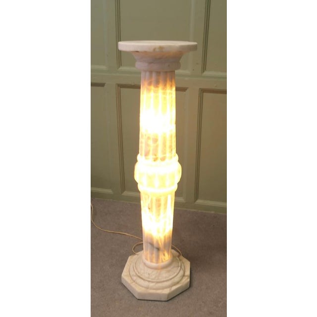 French Illuminated Marble Torchere Column, 19th Centur For Sale - Image 3 of 8