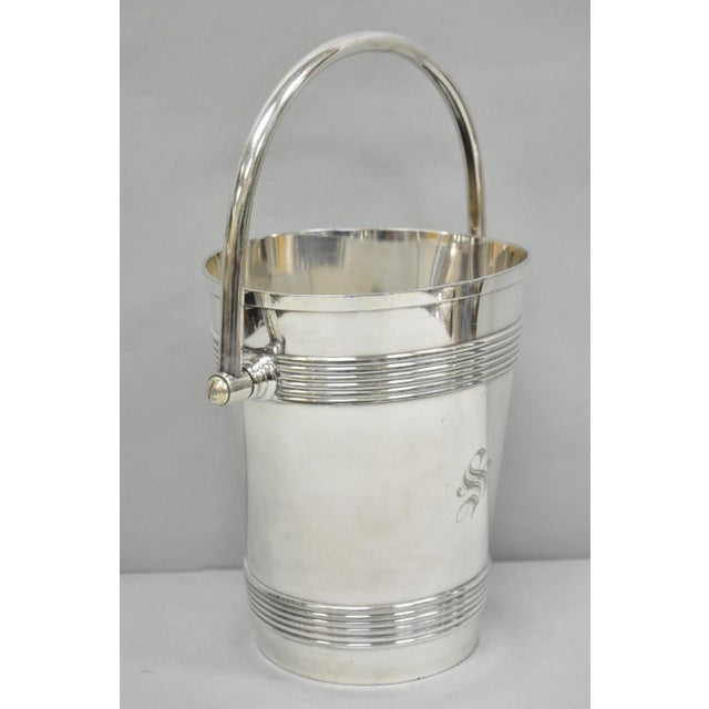 International Wilcox English Regency Silver Plated Champagne Ice Bucket "S" Mono For Sale In Philadelphia - Image 6 of 18