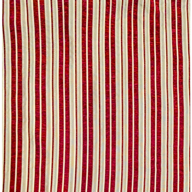 Traditional Vintage Kravet Cranberry Striped Chenille Upholstery Fabric- 4 Yards For Sale - Image 3 of 7