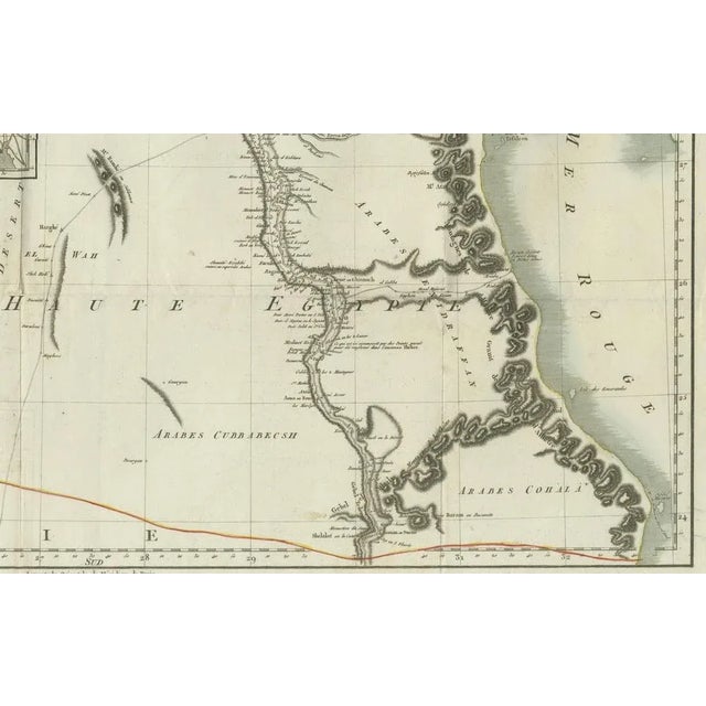 Early 19th Century Antique Map of Egypt with Detailed Inset of the Nile Delta, 1799 For Sale - Image 5 of 11