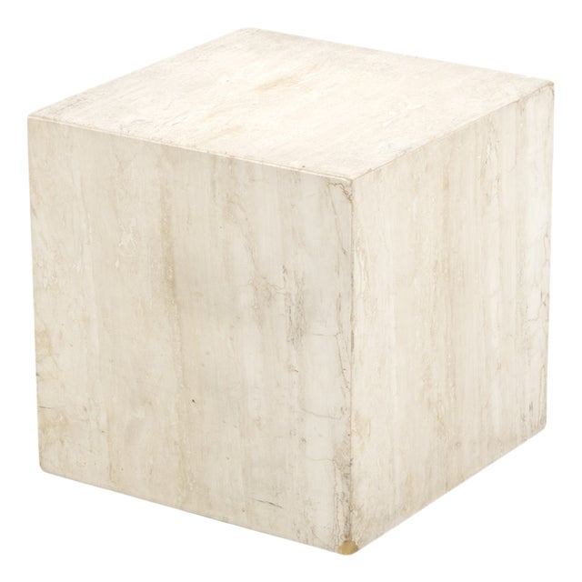 Vintage Travertine Side Table For Sale