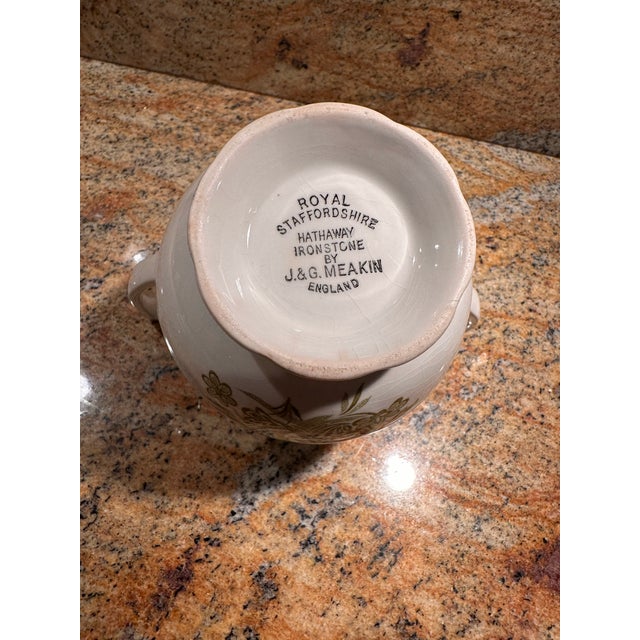 Vintage Royal Staffordshire Hathaway Ironstone by J.& G. Meakin England Lidded Sugar Dish For Sale In West Palm - Image 6 of 7