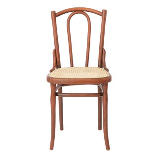 Antique Austrian Bentwood Rattan Bistro Chair in the Style of Thonet No. 56, 1930s For Sale