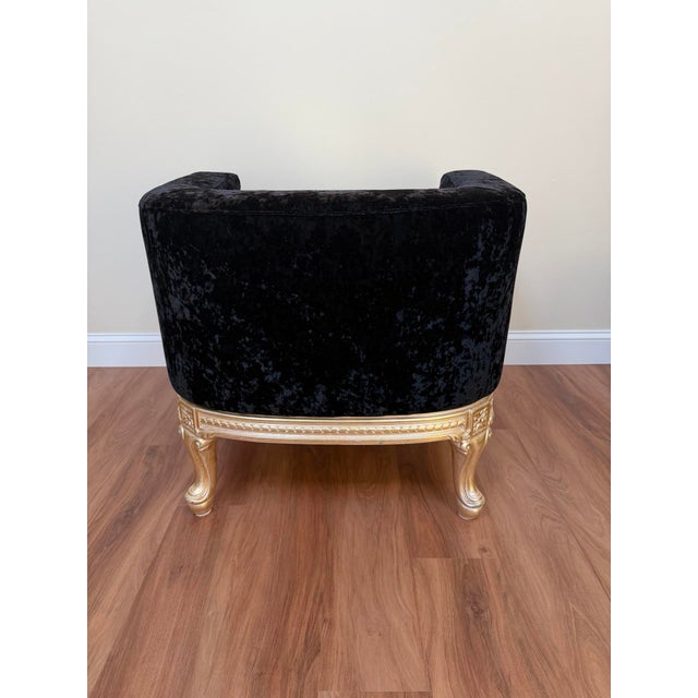 Late 20th Century Hollywood Regency Velvet Tub Chair For Sale - Image 10 of 12