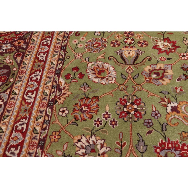 1990s Traditional 1990's Floral Pak-Persian Green/Aubergine Wool Rug - 8'1'' X 10'0'' For Sale - Image 5 of 9