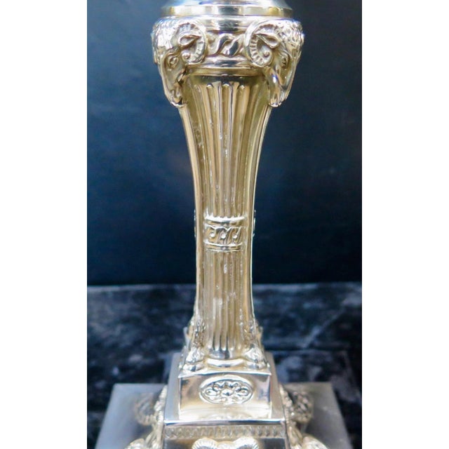 Silver Vintage Early 20th Century Sheffield Candle Holders, silver-plate - A Pair For Sale - Image 8 of 10