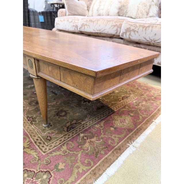Vintage Mid Century Burled Walnut Surfboard Coffee Table For Sale - Image 4 of 8