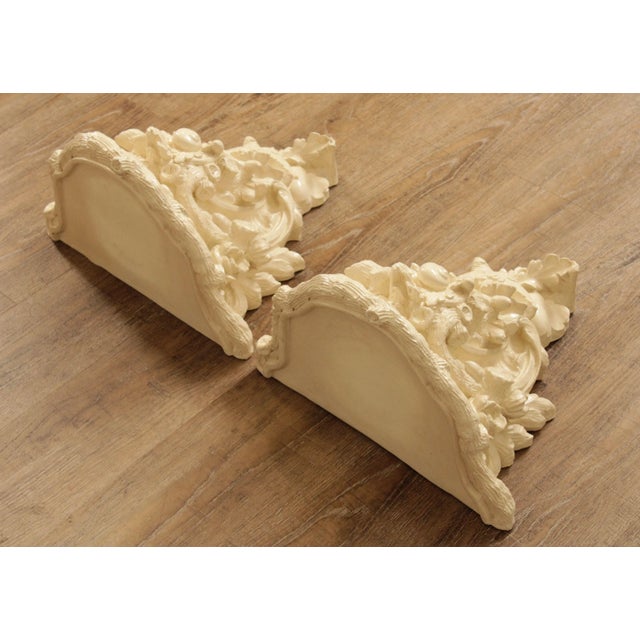 Hollywood Regency Hollywood Regency Vintage Faux Bois Wall Brackets - A Pair For Sale - Image 3 of 12