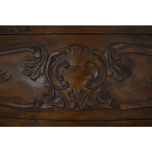 Italian 3 Drawer Continental Walnut Finish Commode For Sale - Image 16 of 18