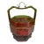 Antique Chinese Wedding Basket Octagonal Red Lacquer Wood Hand Painted Food Carrier For Sale