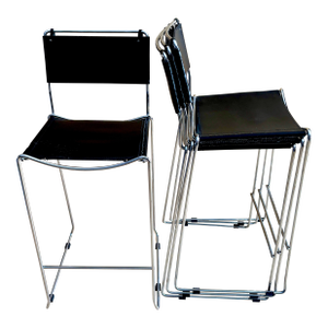 1990s Italian Style Stacking Counter Chairs Set of Four