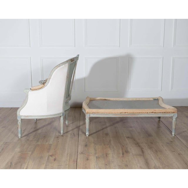 Gray 19th Century French Louis XVI Style Painted Lie de Repos For Sale - Image 8 of 13