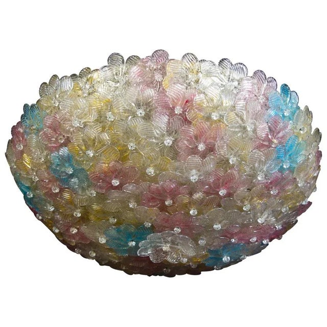 Venetian Ceiling Flower Basket from Barovier & Toso, 1950s For Sale - Image 9 of 14