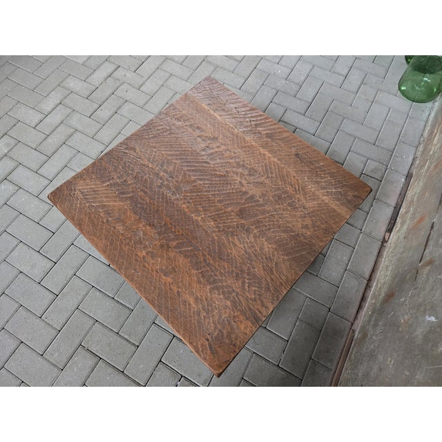 Large Mid-Century Modern Square Oak Coffee Table, 1970s For Sale - Image 12 of 13