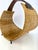 1960s Mid-Century Rattan Firewood Log Basket With Leather Handle For Sale - Image 9 of 14