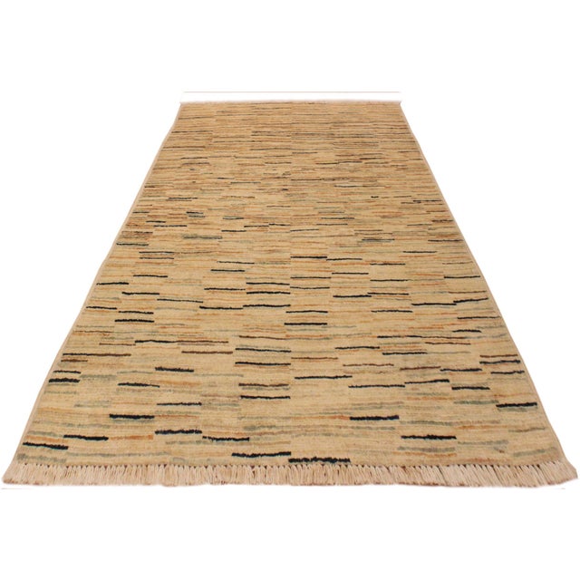 1990s Bohemian Gabbeh Beige/Orange Wool Rug- 2'8'' X 3'11'' For Sale - Image 5 of 10