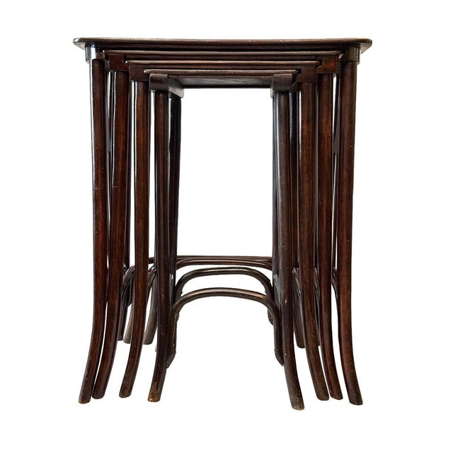 Antique Secessionist Austrian Bentwood Nesting Tables by J&J Kohn, 1900s, Set of 4 For Sale - Image 5 of 18