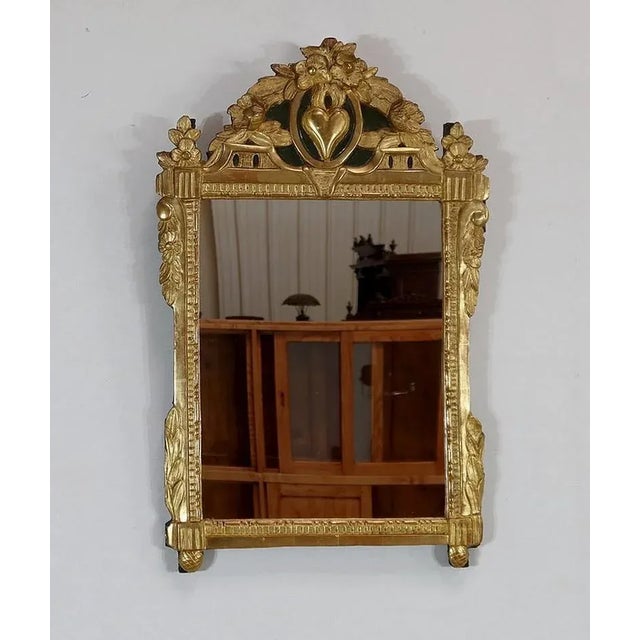 Early 20th Century Louis XVI Style Golden Wood Mirror For Sale - Image 15 of 15