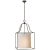 Chapman & Myers for Visual Comfort Signature Gustavian Lantern in Aged Iron with Natural Paper Shade For Sale