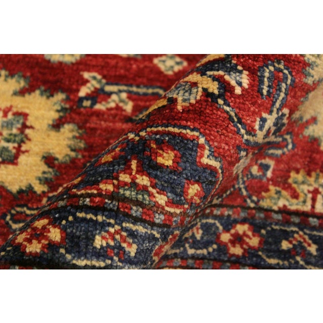 Textile Rustic Super Kazak Red/Beige Wool Rug - 4'1'' X 5'10'' For Sale - Image 7 of 10