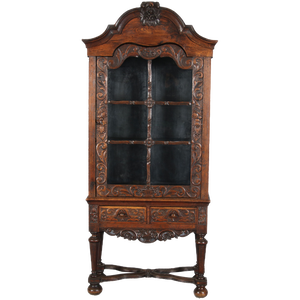 19 Century Baroque Showcase in Oak, 1800s