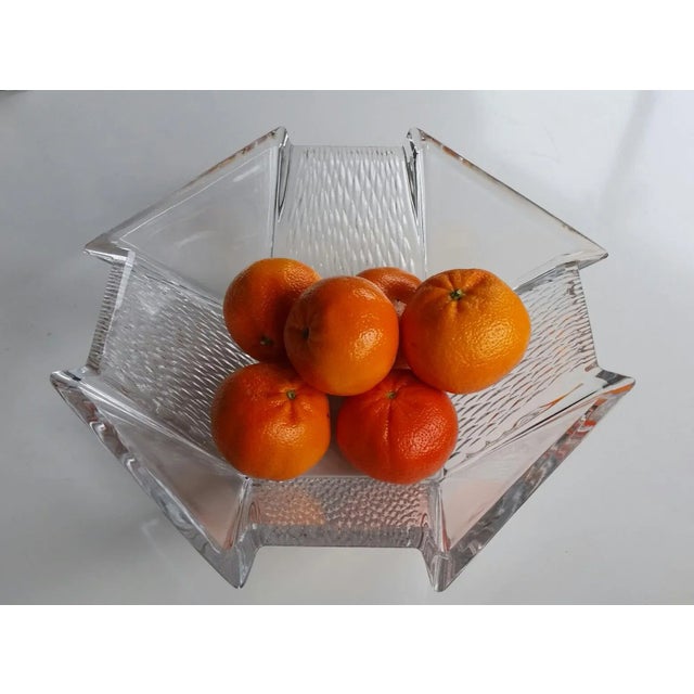 1950s Mid-Century Geometric Glass Bowl For Sale - Image 5 of 6