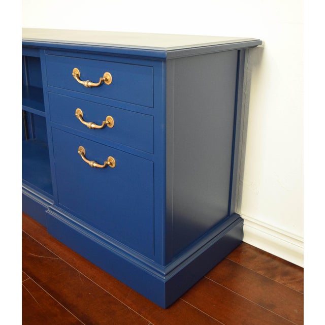 Navy Blue and Gold Credenza / File Tv Stand Chairish