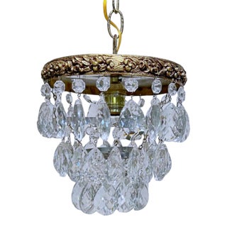 Mid 20th Century Italian Bronze Upside Down Layered Cake Rim Chandelier For Sale