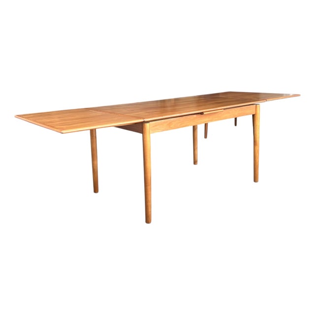 Mid-Century Danish Modern Teak Extendable Dining Table For Sale