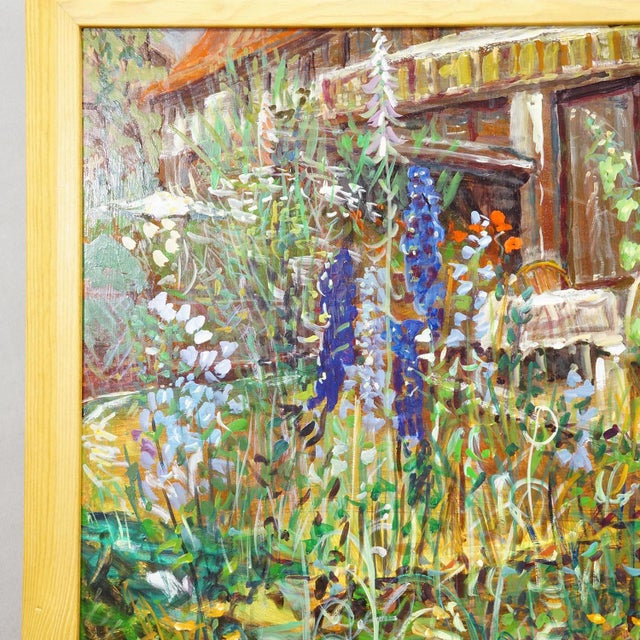 1990s Impressionistic Oil Painting of a Garden Scenery, Alexander Michael 1994 For Sale - Image 5 of 8
