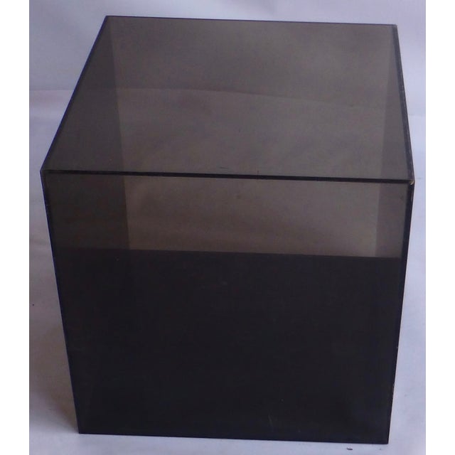 Smoked Lucite Storage Cube Chairish
