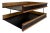 1960s Mid-Century Modern Oak & Black Leatherette Two-Tier Desk Organizer / Letter Tray For Sale