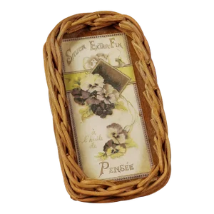 1950s Vintage French Soap Advertisement Folk Art Basket