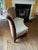 Chestnut Vanguard Curved Banquette Set and Monumental Inlaid Round Pedestal Dining Table Complete Dining Suite For Sale - Image 8 of 14