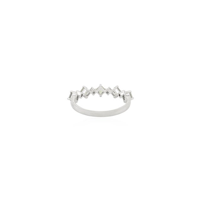 Metal Natural Green Sapphire Minimal Gold Stacking Ring Size 5 For Sale - Image 7 of 11