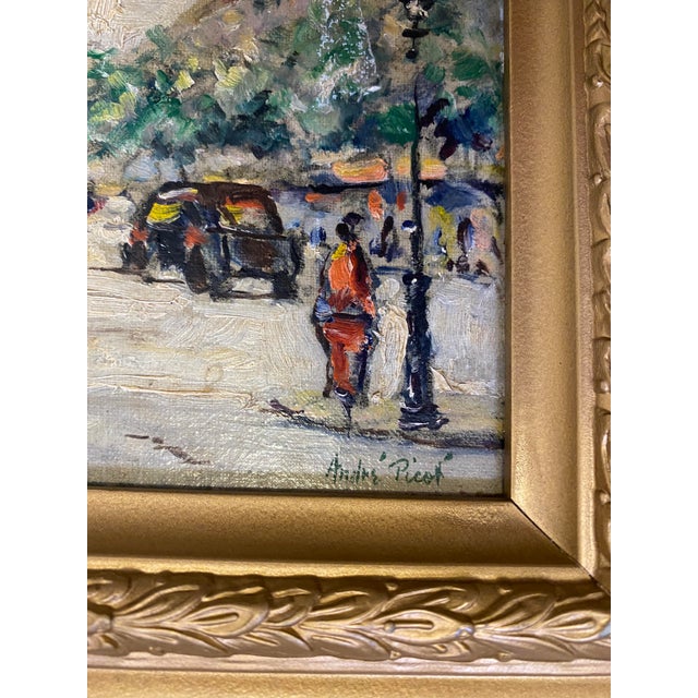 Paris Arc de Triomphe Oil on Canvas Painting, Signed, Framed, French Art, French Impressionist Oil Painting of the Arc de...
