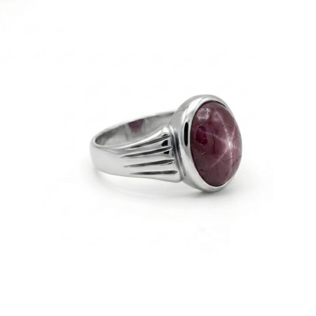 Natural Star Ruby Ring. Star Ruby Unisex Signet Ring Us 7 For Sale - Image 4 of 5
