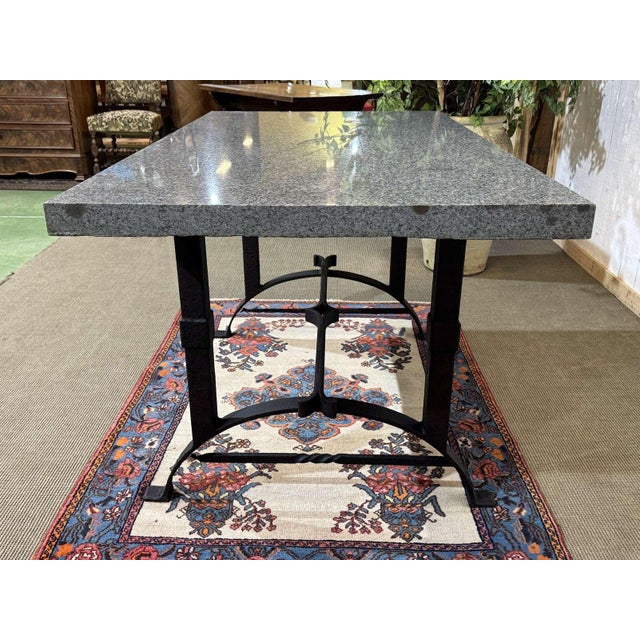 Marble Table with Cast Iron Base For Sale - Image 15 of 18