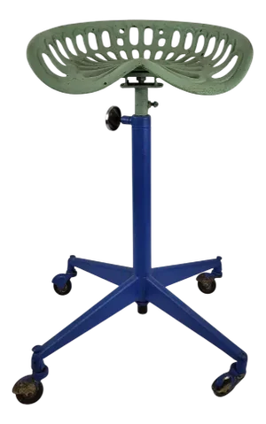 High Cast Iron Tractor Stool, 1950s
