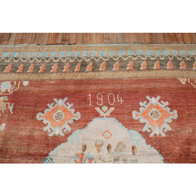 Zabihi Collection Turkish Kars Large Pigeons Rug Dated 1904 - 9'5" x 11'5" For Sale - Image 10 of 12
